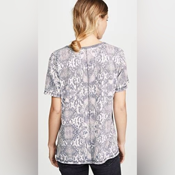 Free People | Tourist Crew Neck Tee Gray Snake Print - Picture 4 of 11